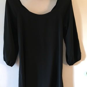 Black bow tie back dress